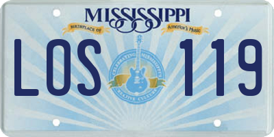 MS license plate LOS119