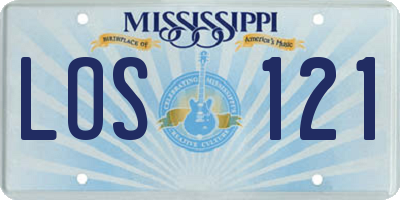 MS license plate LOS121
