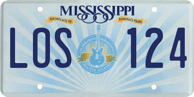 MS license plate LOS124