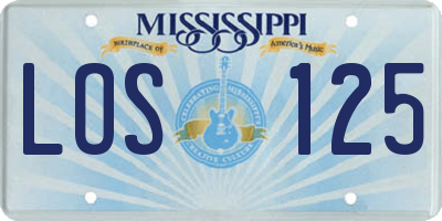 MS license plate LOS125