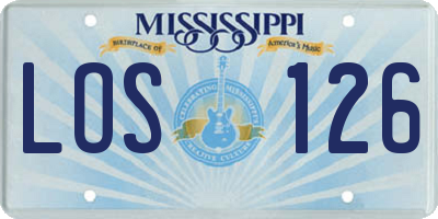 MS license plate LOS126