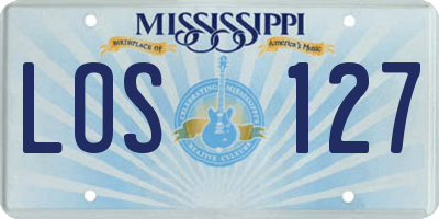 MS license plate LOS127