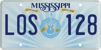 MS license plate LOS128