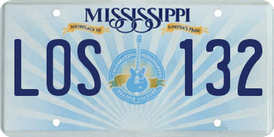 MS license plate LOS132