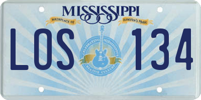 MS license plate LOS134