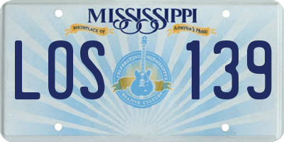 MS license plate LOS139