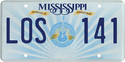 MS license plate LOS141