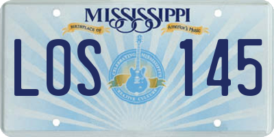MS license plate LOS145