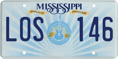 MS license plate LOS146