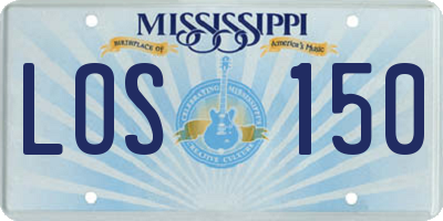 MS license plate LOS150