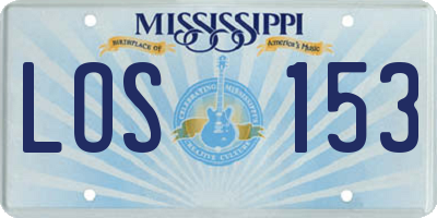 MS license plate LOS153