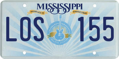 MS license plate LOS155