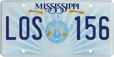 MS license plate LOS156