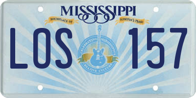 MS license plate LOS157