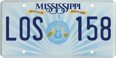 MS license plate LOS158