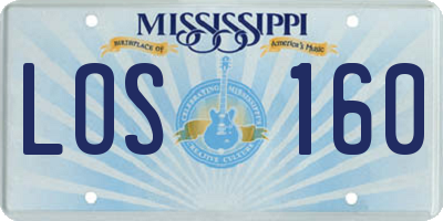 MS license plate LOS160