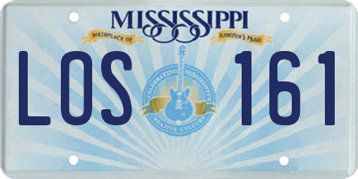 MS license plate LOS161