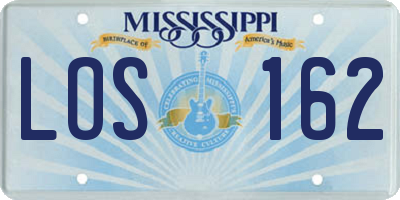 MS license plate LOS162