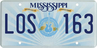 MS license plate LOS163