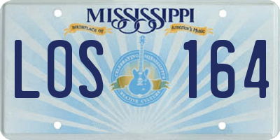 MS license plate LOS164