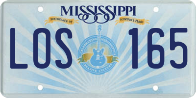MS license plate LOS165