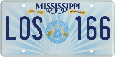 MS license plate LOS166