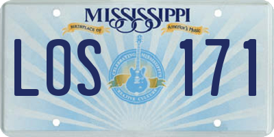 MS license plate LOS171