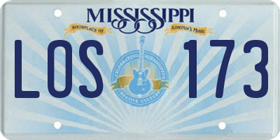 MS license plate LOS173