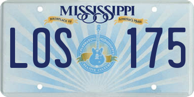 MS license plate LOS175