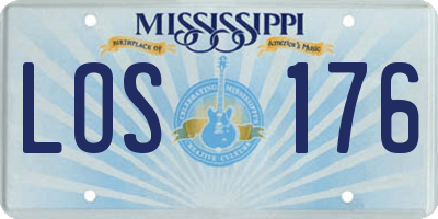 MS license plate LOS176