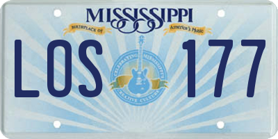 MS license plate LOS177