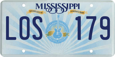MS license plate LOS179