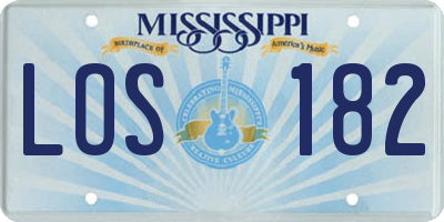 MS license plate LOS182