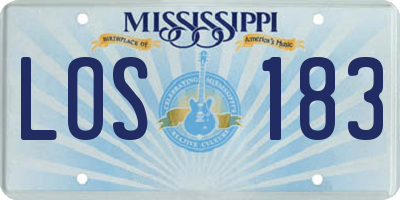 MS license plate LOS183