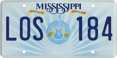 MS license plate LOS184
