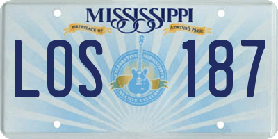 MS license plate LOS187