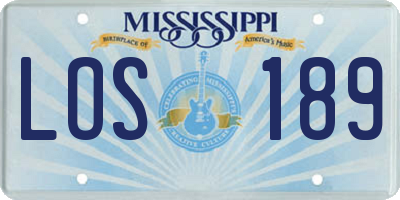 MS license plate LOS189