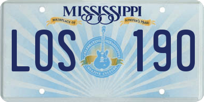 MS license plate LOS190