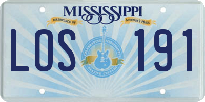 MS license plate LOS191