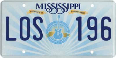 MS license plate LOS196
