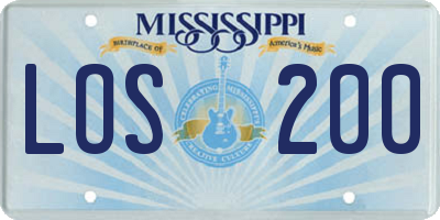 MS license plate LOS200