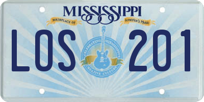 MS license plate LOS201