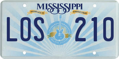 MS license plate LOS210
