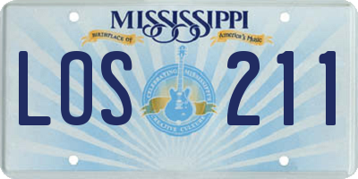 MS license plate LOS211