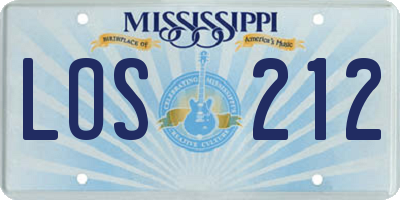MS license plate LOS212