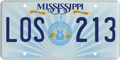 MS license plate LOS213