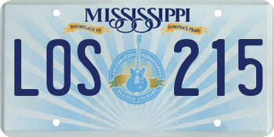 MS license plate LOS215