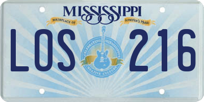 MS license plate LOS216