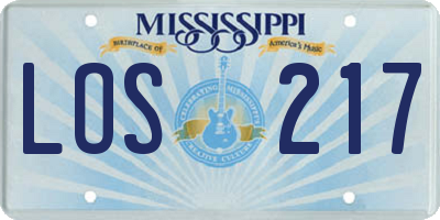 MS license plate LOS217