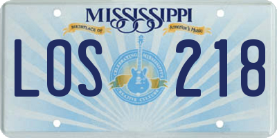 MS license plate LOS218